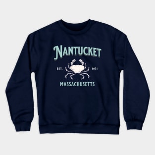 Nantucket Massachusetts Vintage Crab Crewneck Sweatshirt